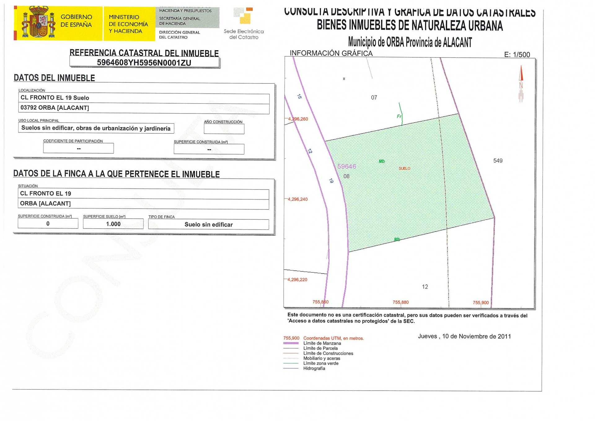 Land in Gata de Gorgos, Comunidad Valenciana 11342909