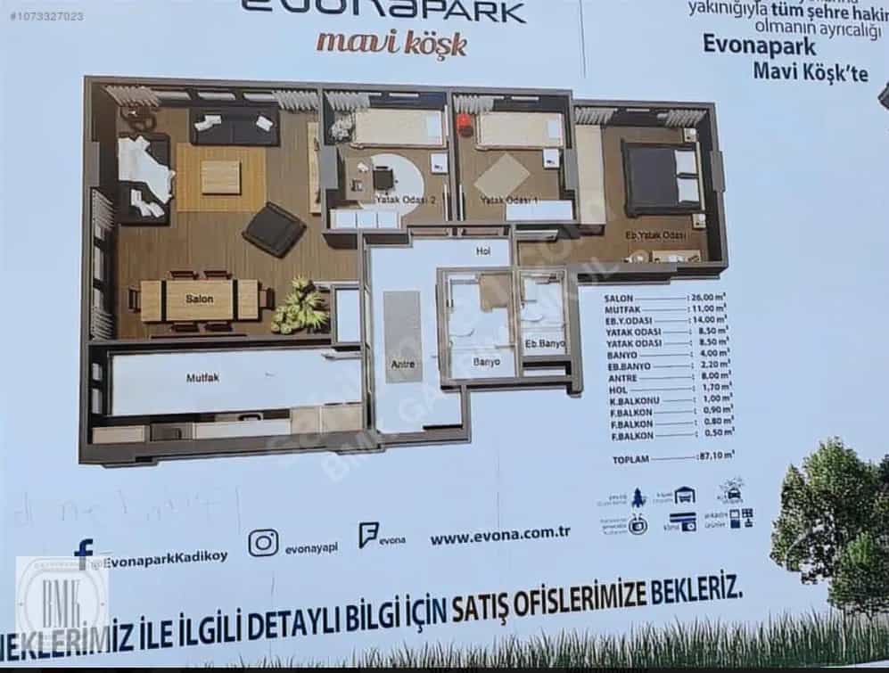 Eigentumswohnung im Kucukbakkalkoy, Istanbul 11490065