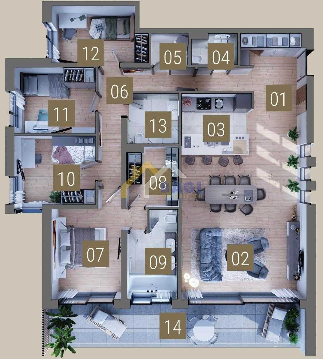 Condominium in Zagreb, Zagreb, Grad 11615594