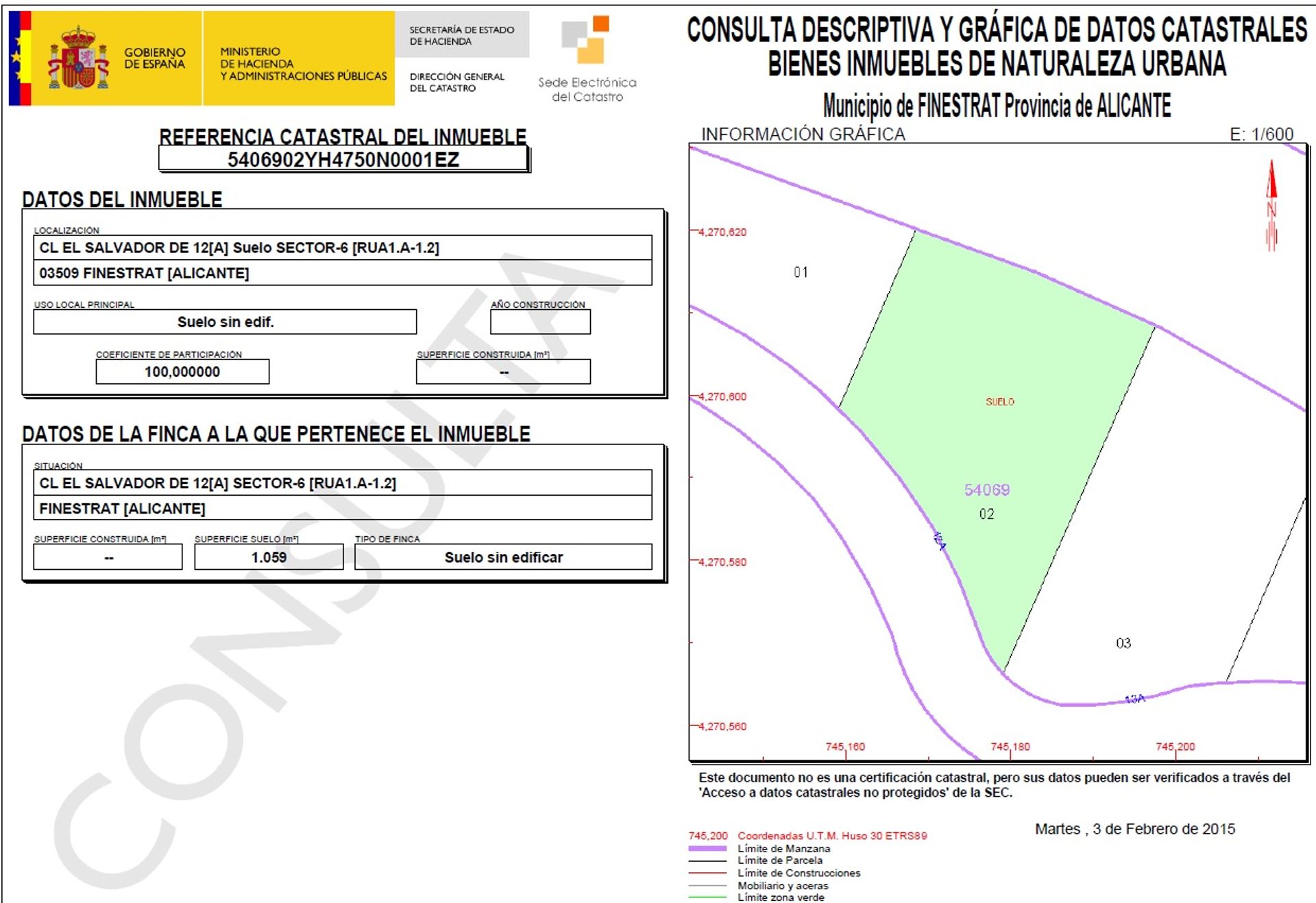 Tanah dalam Finestrat, Valencian Community 10205596