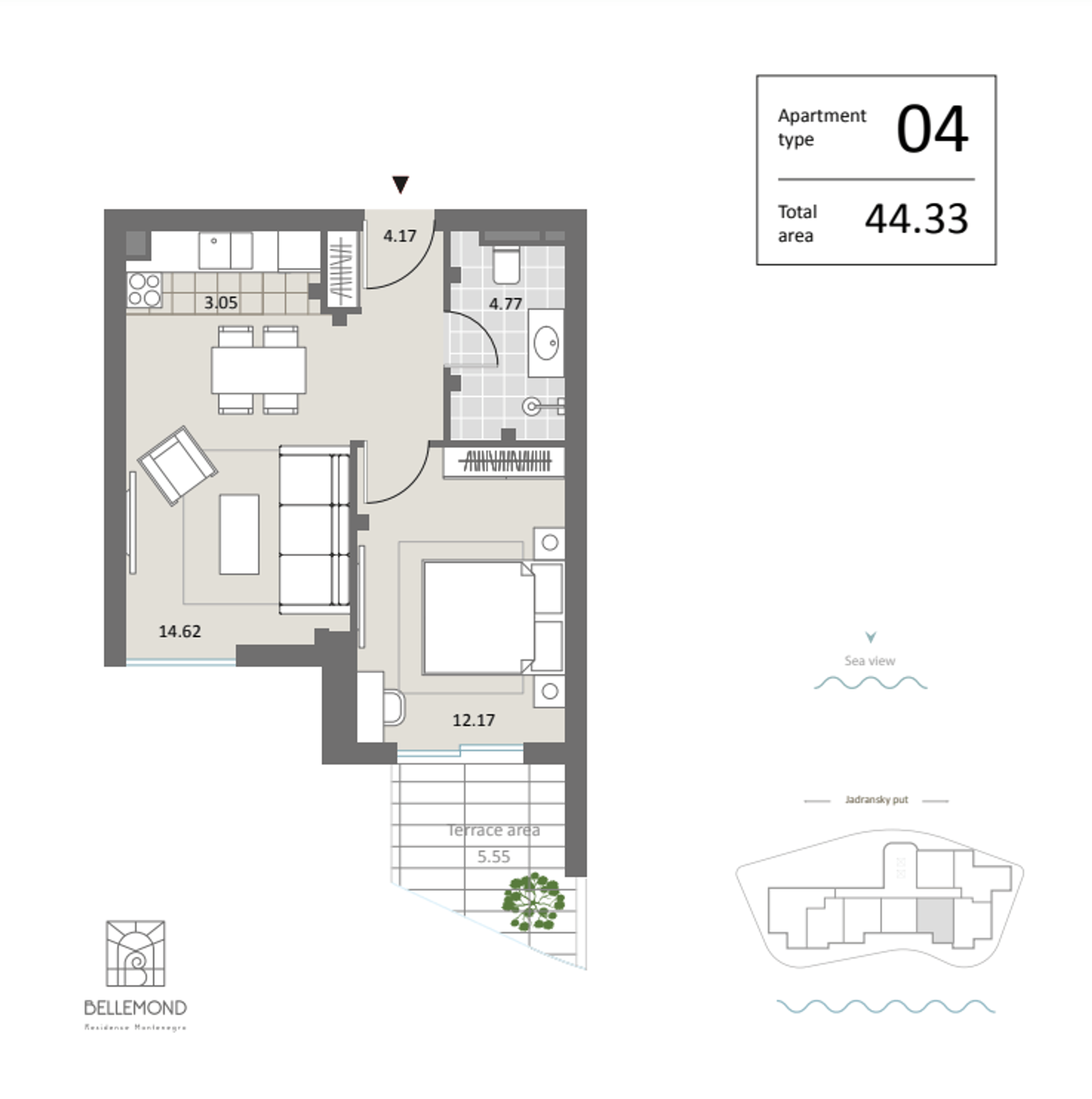 Kondominium w Bečići, Budva Municipality 10849859