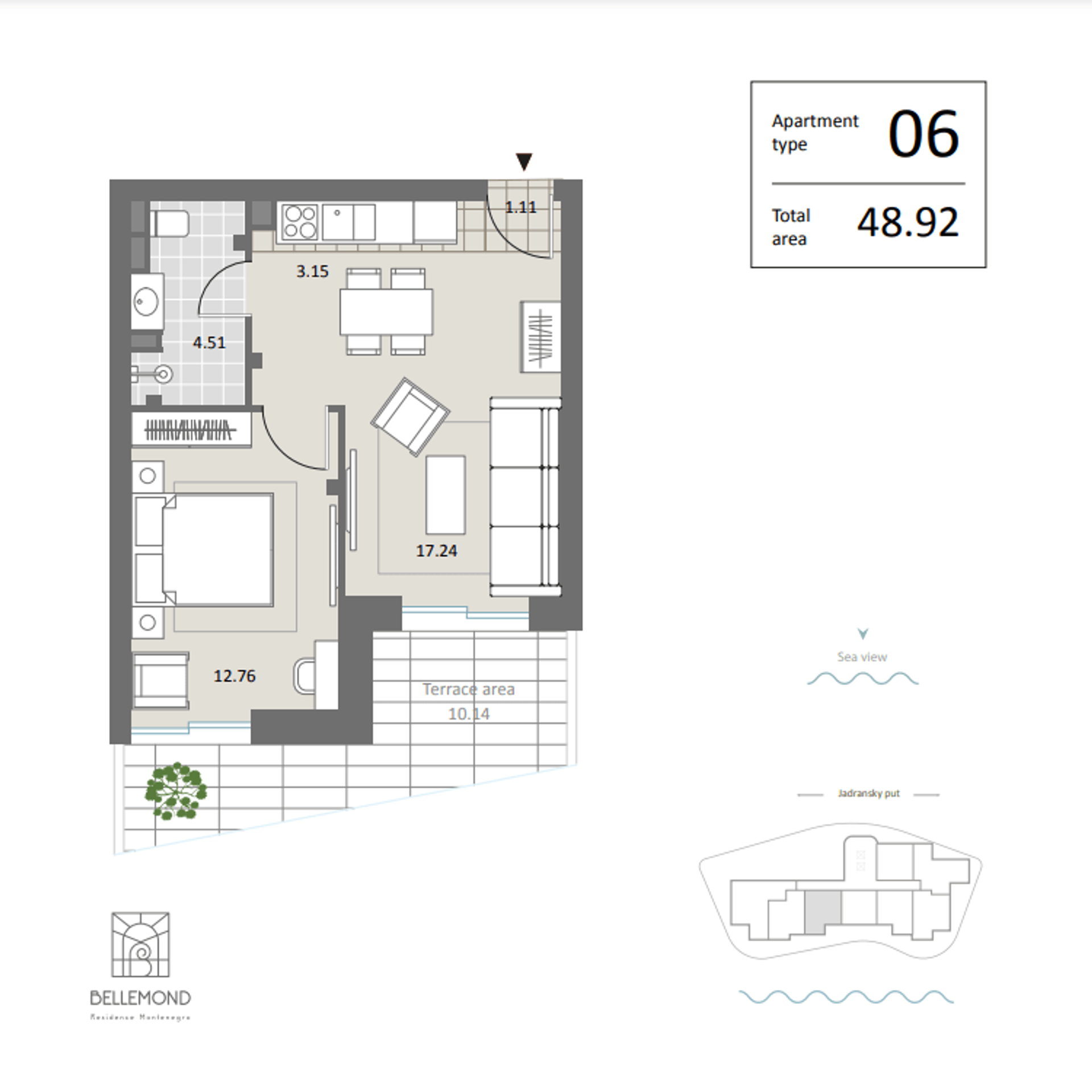 Kondominium w Bečići, Budva Municipality 10849859