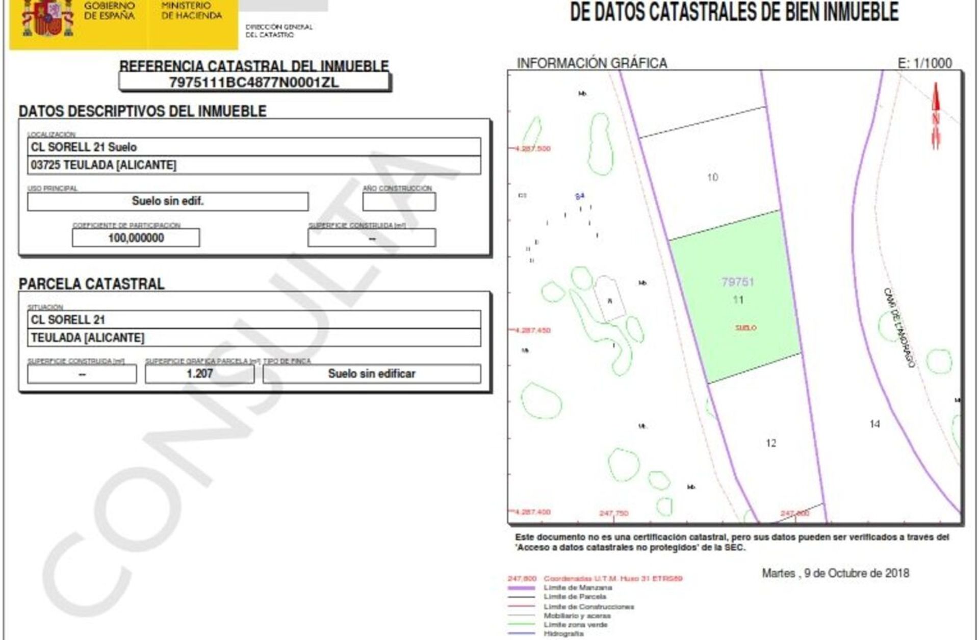 Tanah di Teulada, Comunidad Valenciana 10879247