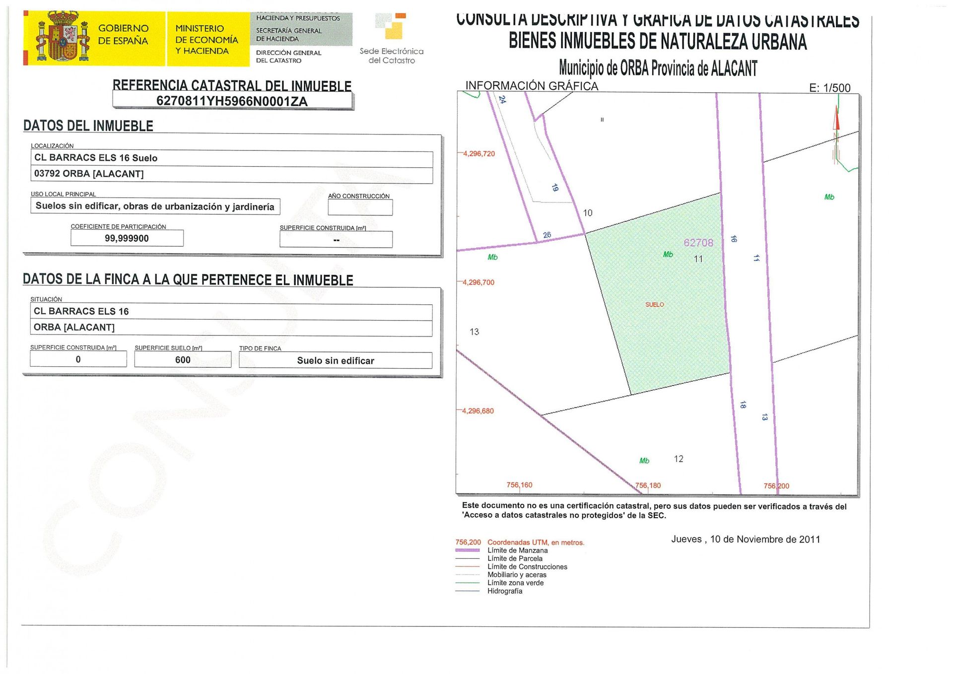 الأرض في Gata de Gorgos, Comunidad Valenciana 11342900