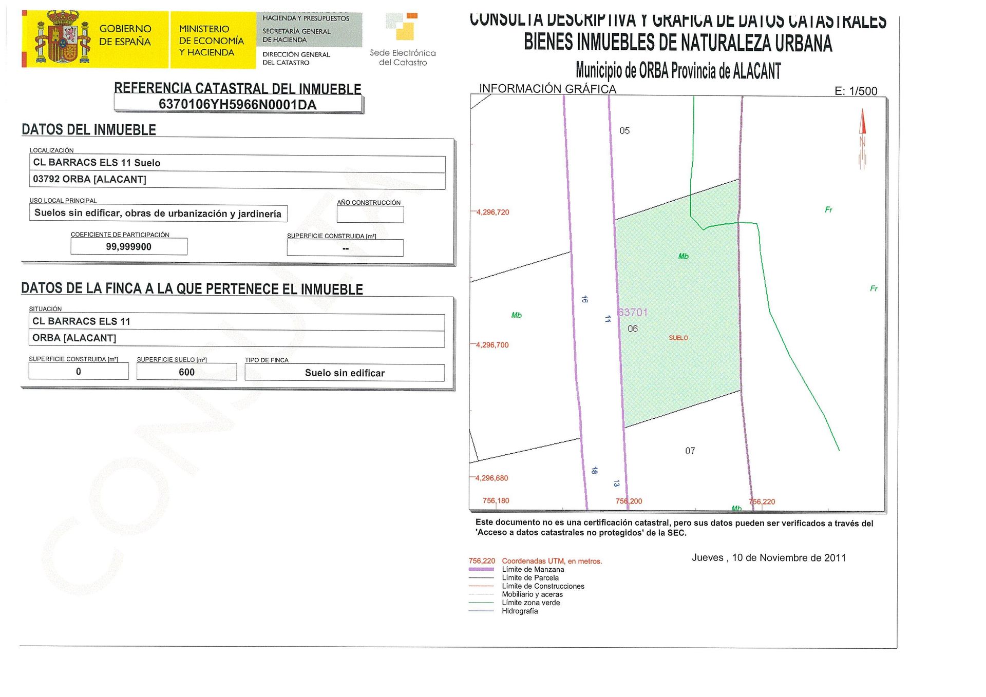 土地 在 Orba, Comunitat Valenciana 11343167