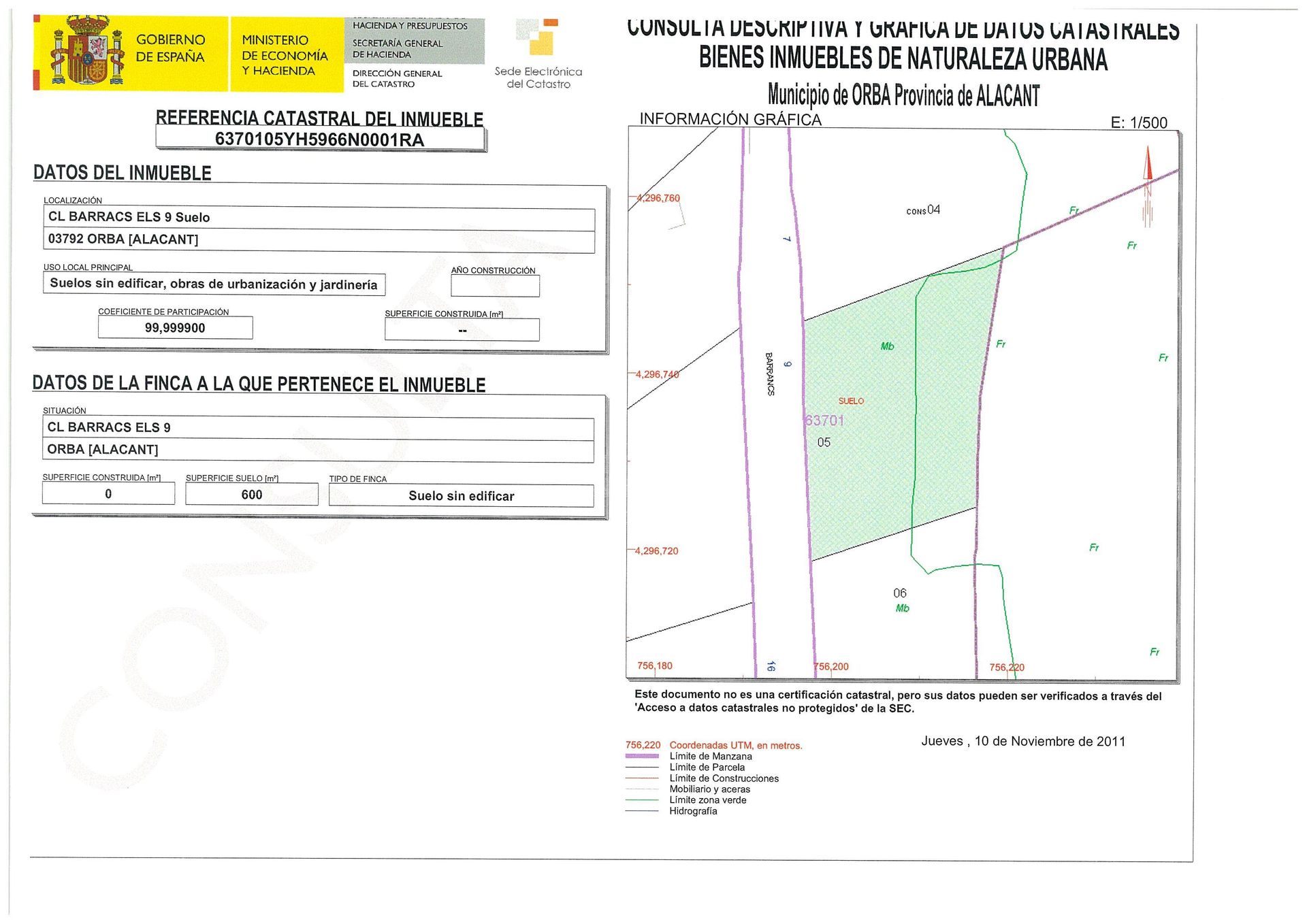 土地 在 Orba, Comunitat Valenciana 11343168