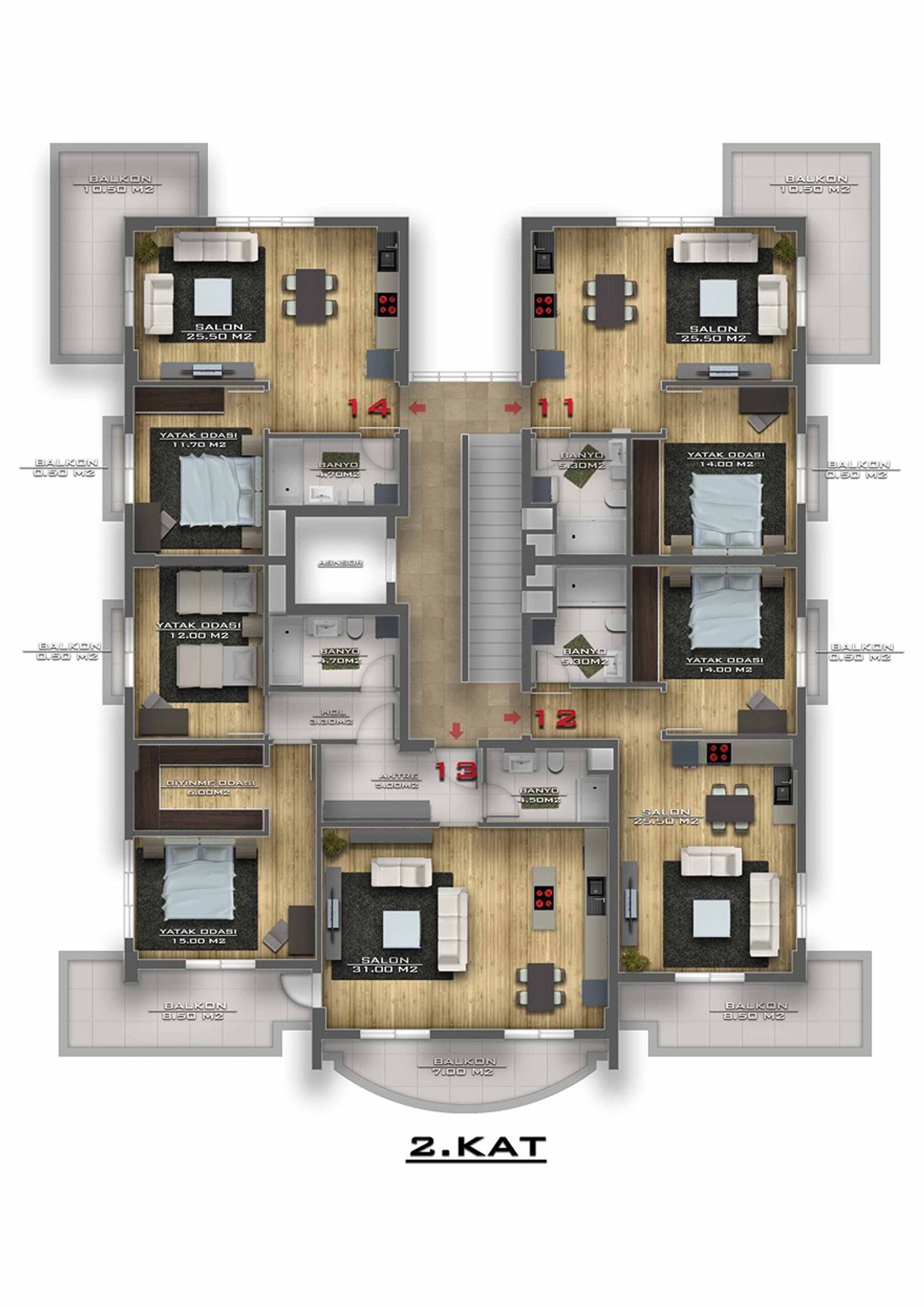 Condominium in Avsallar, Antalya 11615046