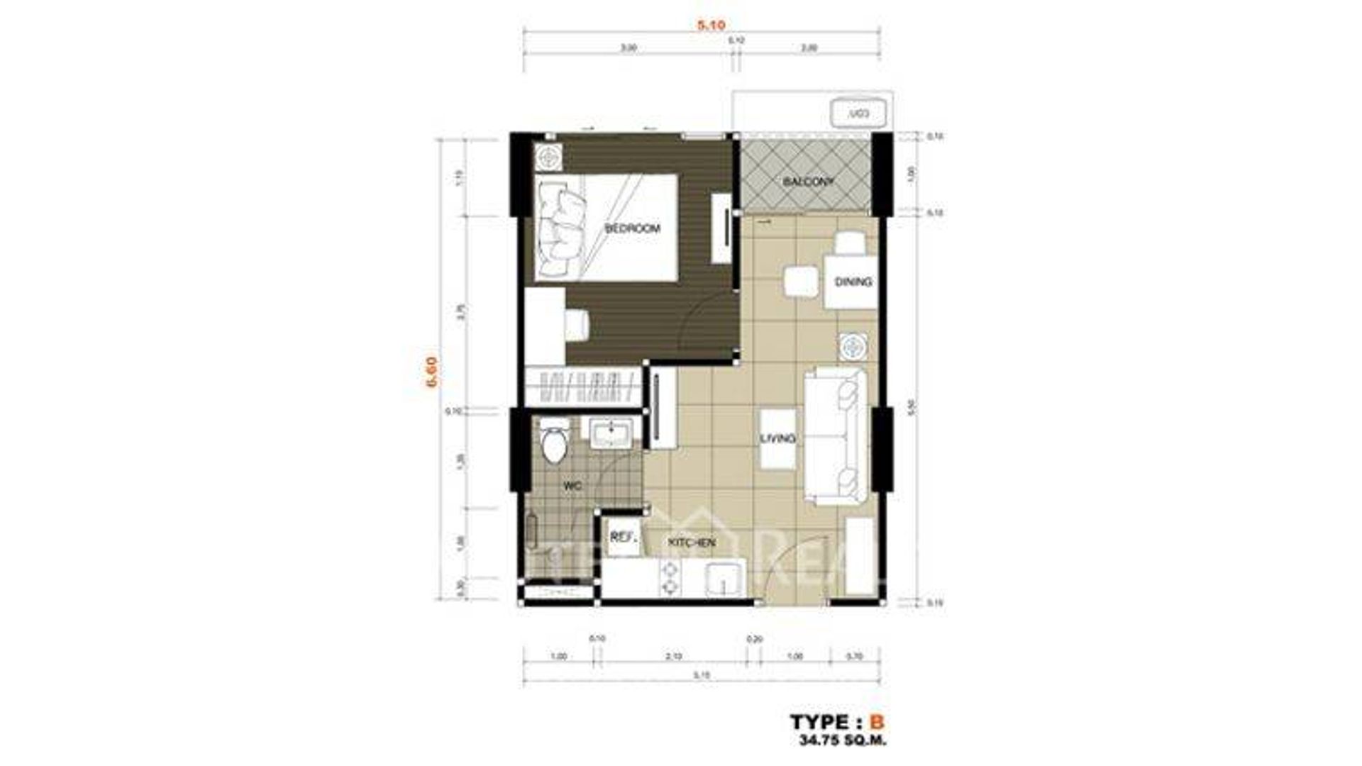 Kondominium w Ratchathewi, Krung Thep Maha Nakhon 12685722