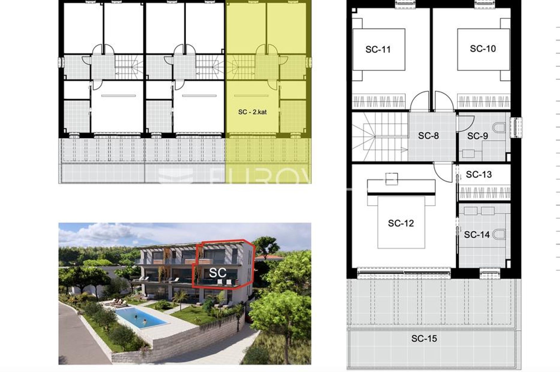 Condominio nel Sibenik, Sibensko-Kninska Zupanija 12711936