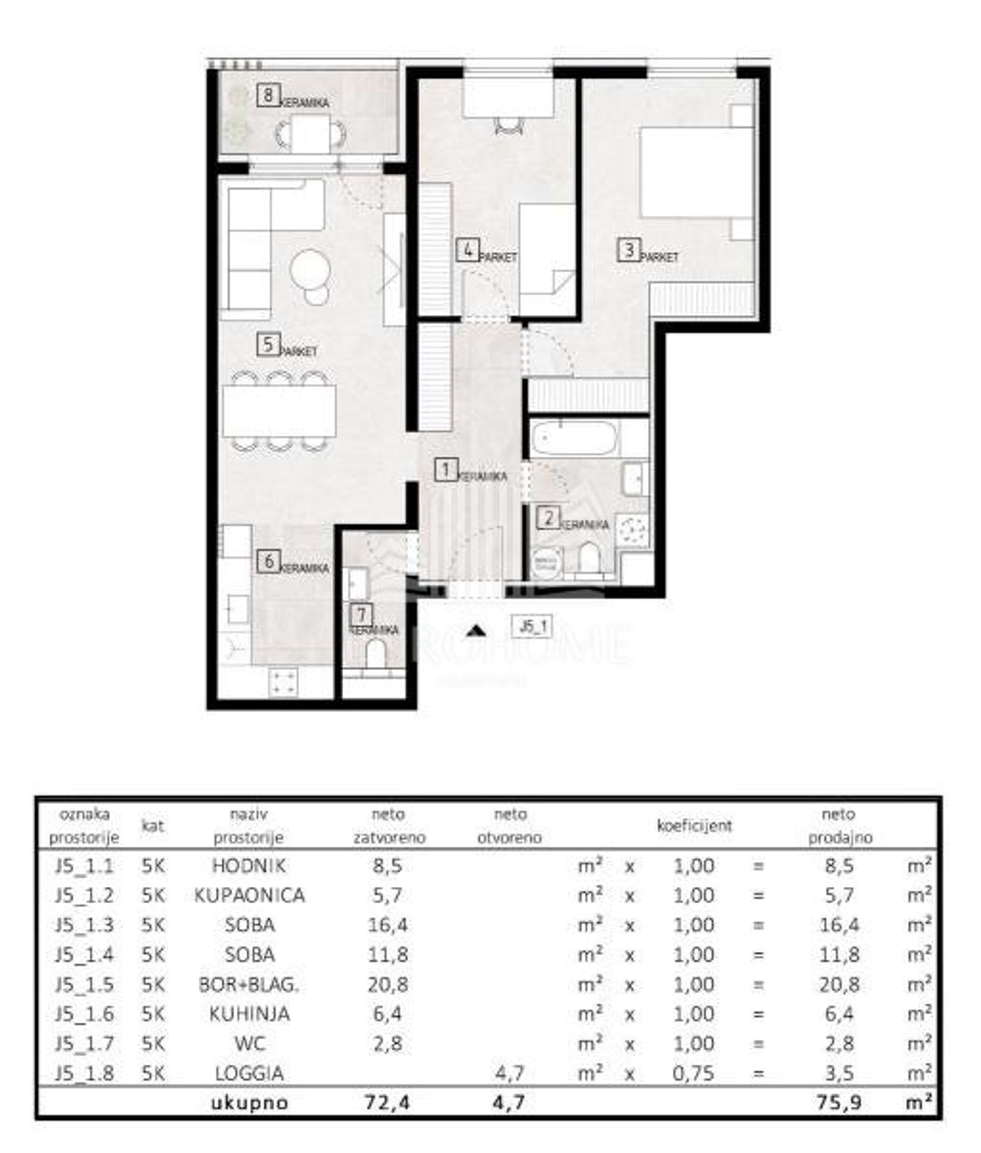 Condominio en remetinec, Zagreb, Graduado 12825926